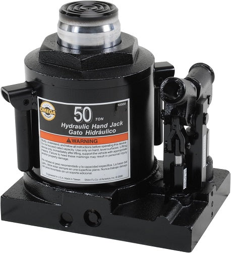Omega 10500 Black Hydraulic Bottle Jack - 50 Ton Capacity