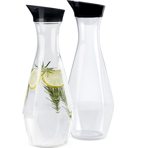 GrandTies 2 Pack 51oz Diamond Shape Acrylic Pitcher with Auto-Close Lid