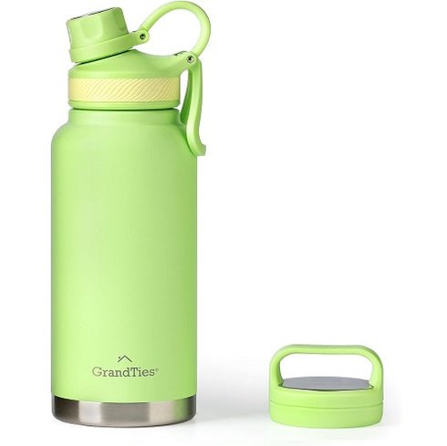 GrandTies 2 Lids Sports Stainless Steel Water Bottles - Fresh Mint