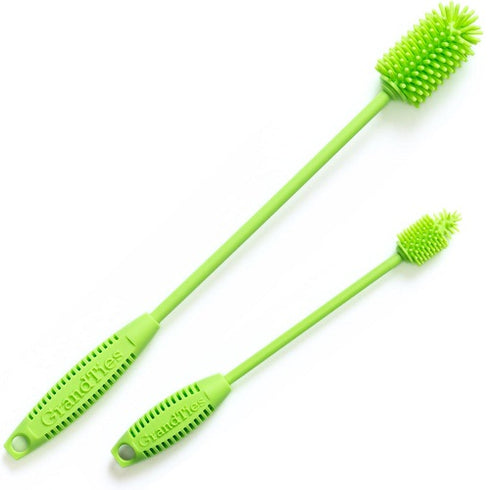 GrandTies Silicone Bottle Cleaning Brush Set , Fresh Mint