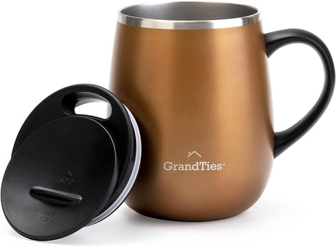 Grandties 16-oz Insulated Coffee Mug with Handle - Cognac
