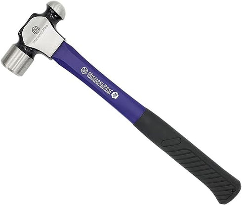 MichaelPro 24oz Ball Peen Hammer with Fiberglass Handle | Shock Resistant