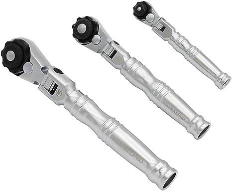 MichaelPro 3-Pc Multi-Position 72 Tooth Extendable Flex- Head Ratchets