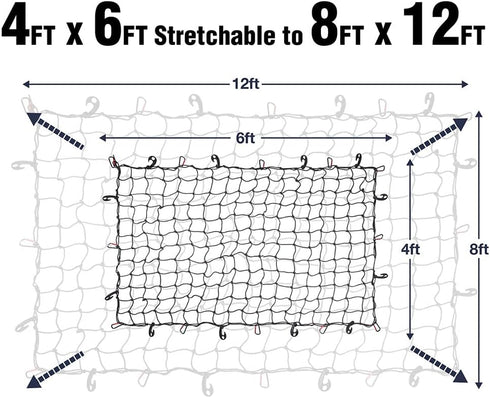 Pro Lift 4' x 6' Cargo/Truck Bed Net for SUV, Jeep, Chevy Silverado