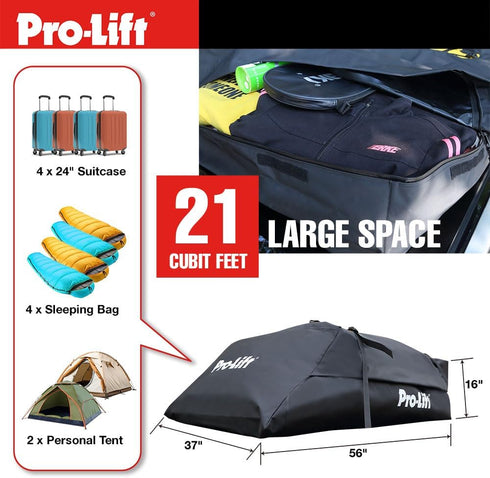 Pro-Lift Rooftop Cargo Carrier Waterproof - 21 Cubic Feet Capacity