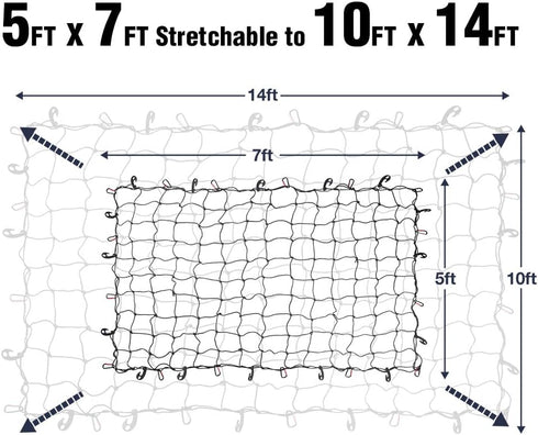Pro-Lift 5' x 7' Cargo/Truck Bed Net for SUV, Jeep, Chevy Silverado