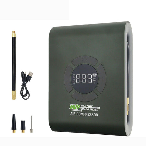 MVPSupercharge Tire Inflator Air Compressor - Rechargeable Li-ion 10000 mAh
