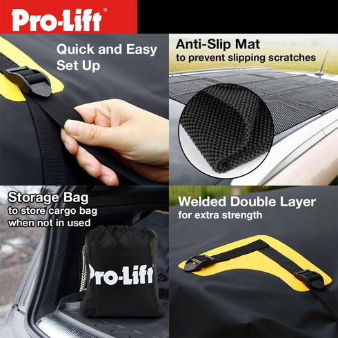 Pro-Lift Rooftop Cargo Carrier Waterproof - 15 Cubic Feet Capacity