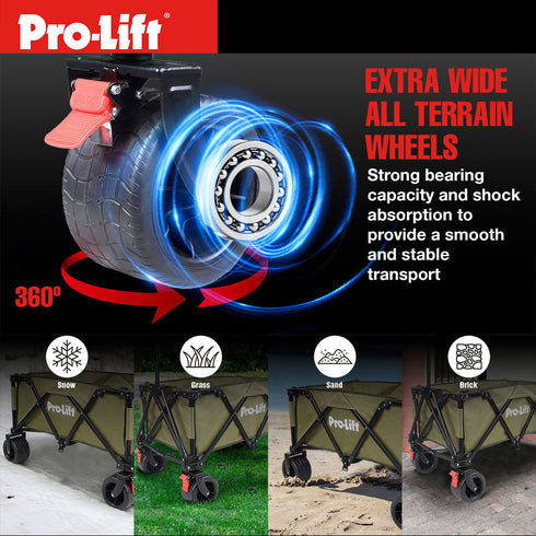 Pro-Lift Collapsible Folding Wagon – Green