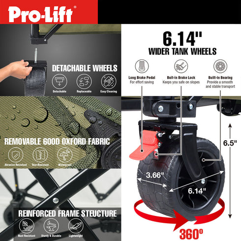 Pro-Lift Collapsible Folding Wagon – Green