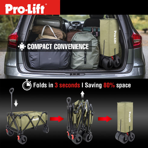 Pro-Lift Collapsible Folding Wagon – Green