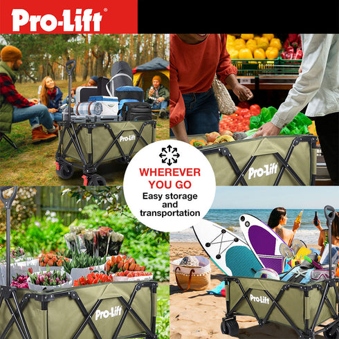 Pro-Lift Collapsible Folding Wagon – Green