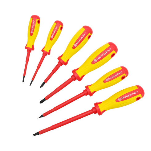 MICHAELPRO MP002030 6-PIECE VDE INSULATED ELECTRICIANS SCREWDRIVERS SET