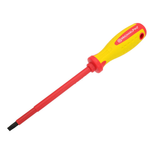 MICHAELPRO MP002033 6.5 X 150MM SLOTTED HEAD VDE INSULATED ELECTRICIANS SCREWDRIVER