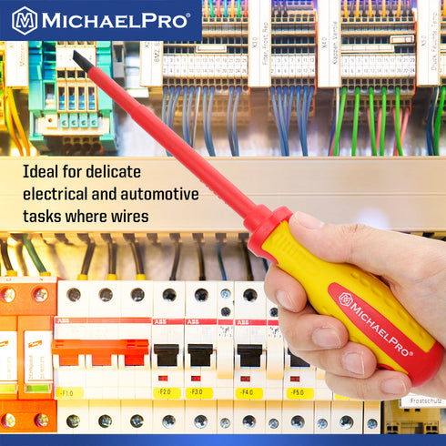 MICHAELPRO MP002033 6.5 X 150MM SLOTTED HEAD VDE INSULATED ELECTRICIANS SCREWDRIVER