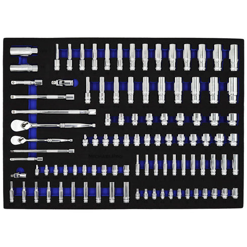 MICHAELPRO MP005004 101 PIECES 3/8-INCH AND 1/4-INCH DRIVE SOCKET SET