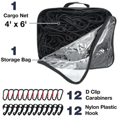 Pro Lift 4' x 6' Cargo/Truck Bed Net for SUV, Jeep, Chevy Silverado