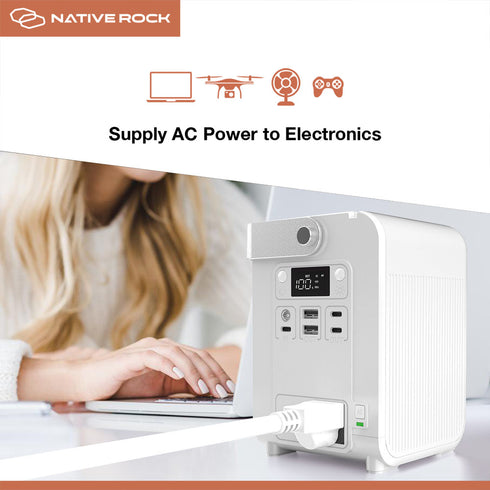 Native Rock 100W Portable Power Station & Wireless Charger, 26400mAh Camping Power Generator, 1 AC Outlet, Torch and LED Light, for Outdoors Camping Travel Hunting Blackout | NRP01