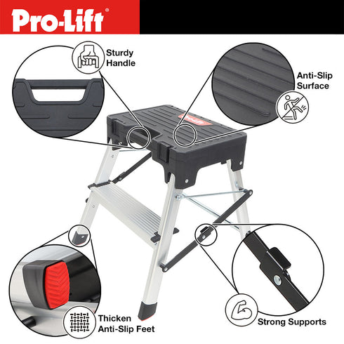 Pro-Lift Two Step Ladder with Storage
