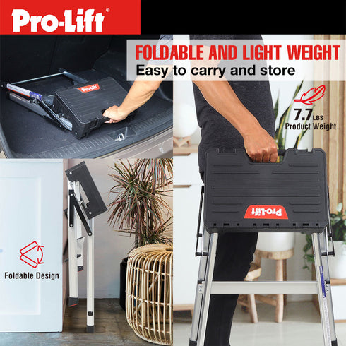 Pro-Lift Three Step Ladder with Storage