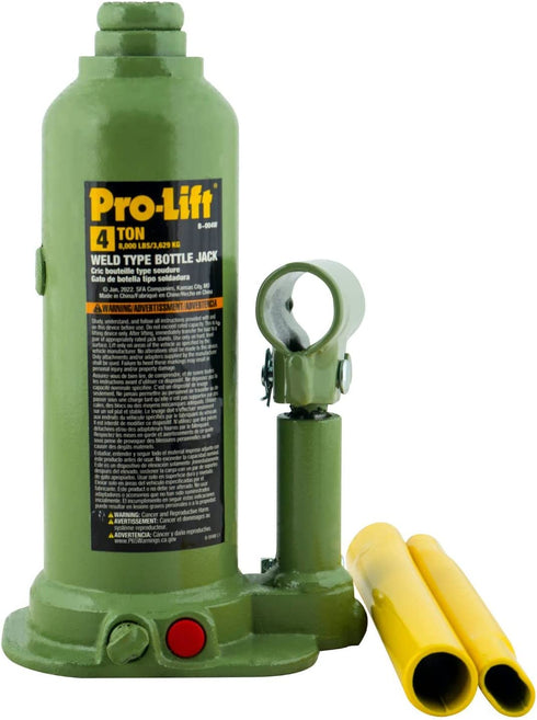 Pro-Lift B-004W 4 Ton Welded Hydraulic Bottle Jack - 8,000 Lbs Capacity