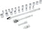 MichaelPro 25-Pc 3/8-Inch Drive Breaker Bar, Ratchet and Socket Set - Metric and SAE