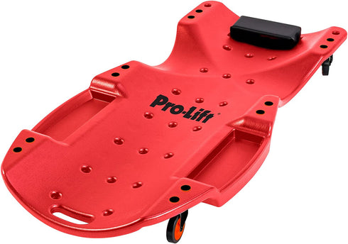 Pro-Lift Mechanic Plastic Creeper 48 Inch - Blow Molded Ergonomic HDPE Body with Padded Headrest & Dual Tool Trays - 440 Lbs Capacity