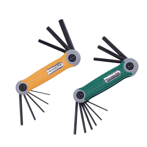 MichaelPro MP001007 Folding Hex Key Allen Wrench Set with SAE and Metric