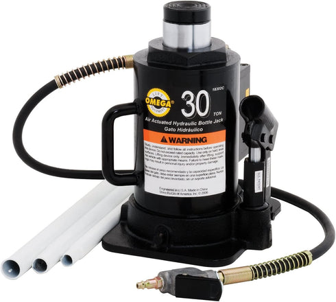 Omega Lift Black Hydraulic Bottle Jack - 30 Ton Capacity