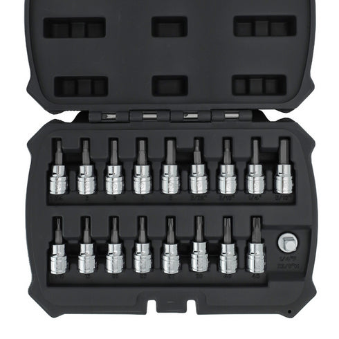 MichaelPro MP012021 18-PIECE 3/8” DRIVE TORX AND HEX BIT SET