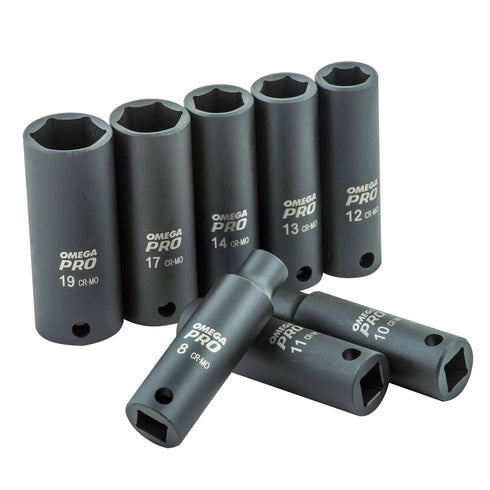 Omega Pro 8 Piece 3/8" Drive 6 Point Metric Deep Impact Socket Set CR-MO