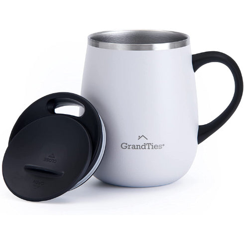 Grandties 16-oz Insulated Coffee Mug with Handle - Pearl