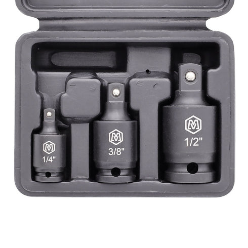 MichaelPro MP005026 3-PIECE IMPACT GRADE UNIVERSAL JOINT PIN-FREE LOCKING SWIVEL SOCKET ADAPTER SET