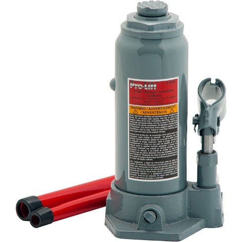 Pro-Lift B-006D Grey Hydraulic Bottle Jack - 6 Ton Capacity