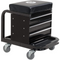 Omega-Lift Mechanic Stool with Wheels Tool Box with Chair Seat 450 Lbs