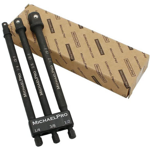 MichaelPro 6-Inch Impact Grade Socket Adapter Set - 1/4", 3/8", and 1/2" Drive