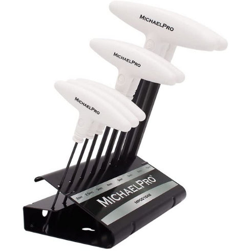 MichaelPro 8-Piece T-Handle Ball End Allen Wrench Set, Hex Keys Set (White)