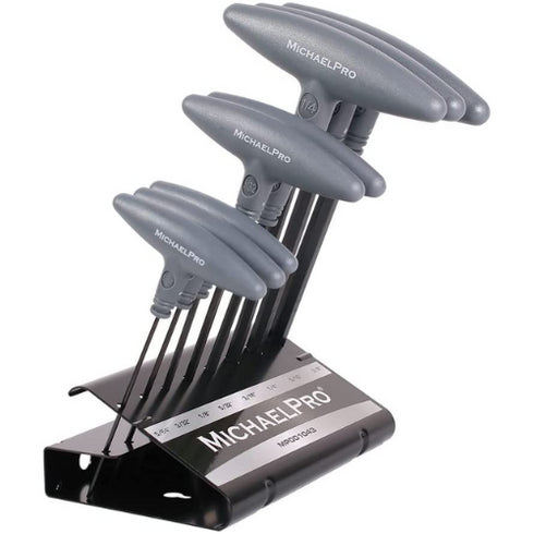 MichaelPro 8-Piece T-Handle Ball End Allen Wrench Set, Hex Keys Set (Gray)