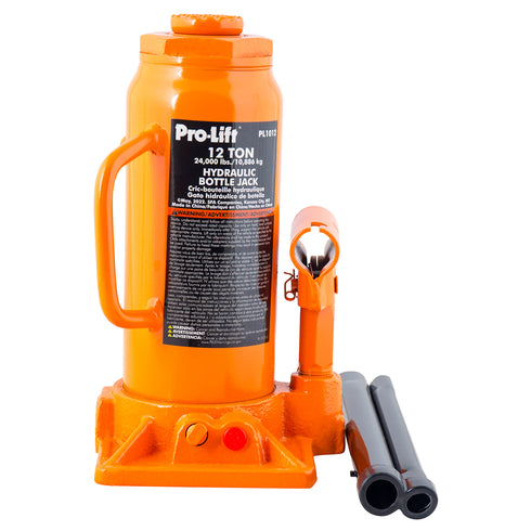 Pro-Lift PL1012 Grey Hydraulic Bottle Jack - 12 Ton Capacity