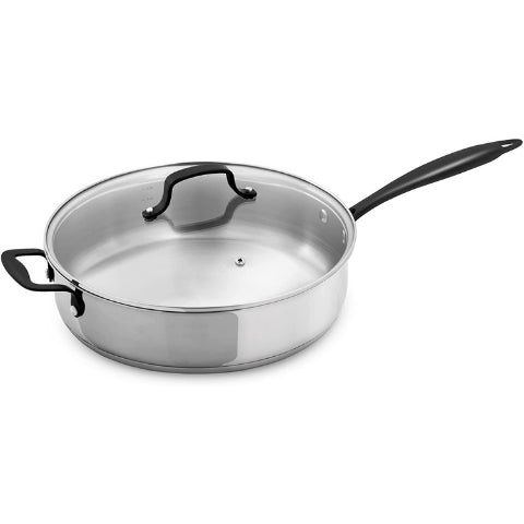 GrandTies 5 QT 12 Inch Tri-Ply Stainless Steel Saute Pan