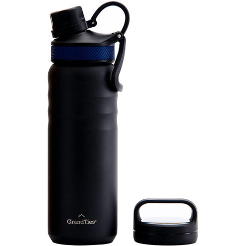GrandTies 24oz Sports Stainless Steel Water Bottle - Midnight Black