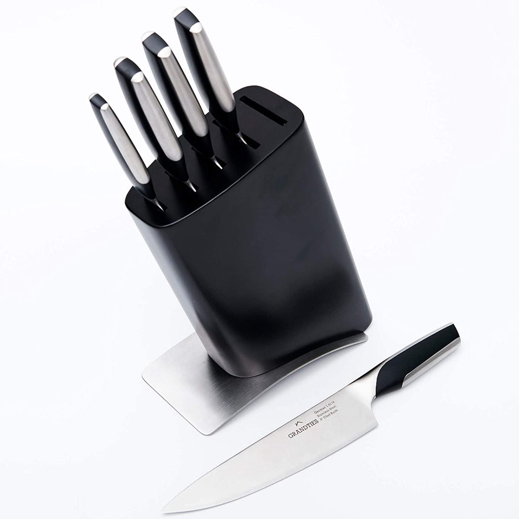 GrandTies Feinste High Carbon German Stainless Steel 7-PC Kitchen Knife Block Set