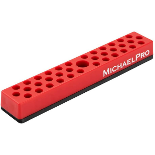 MichaelPro 36-Piece Magnetic Base Bits and Tool Organizer - Red