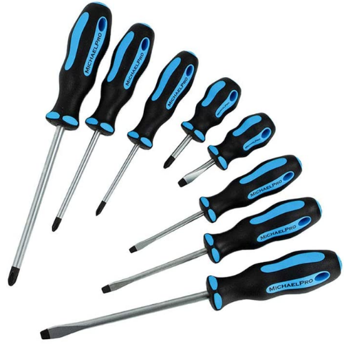 MichaelPro 8-Piece Slotted and Phillips Screwdriver Set with Magnetic Tips