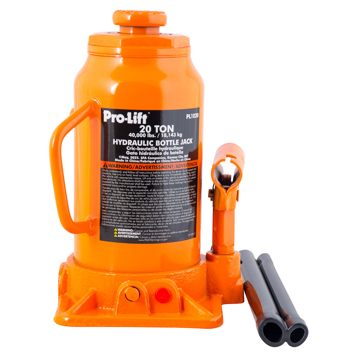 Pro-Lift PL1020 Grey Hydraulic Bottle Jack - 20 Ton Capacity– MVP Super ...